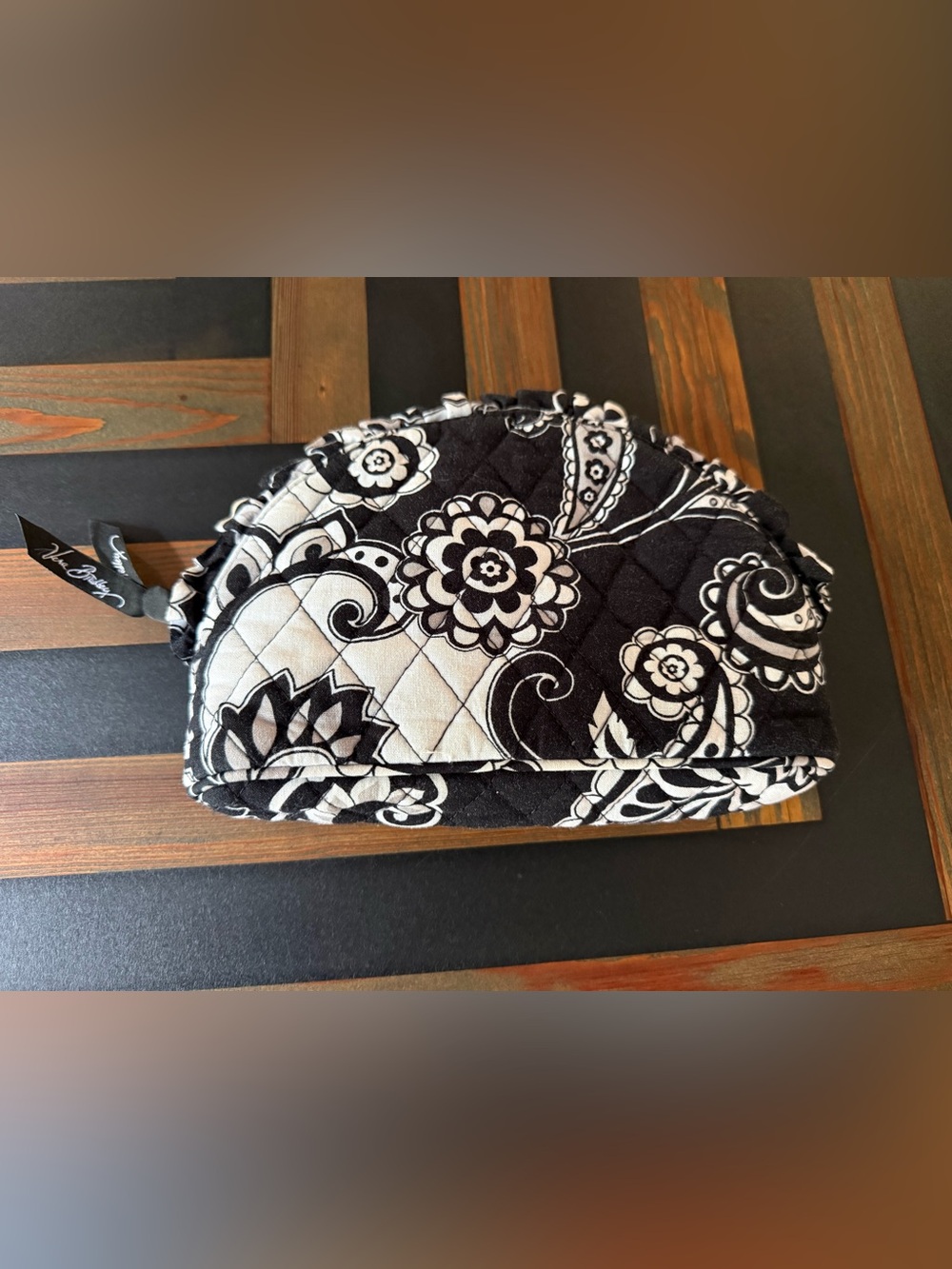 Vera Bradley Medium Quilted Cosmetic Bag in Midnight Paisley